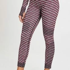 Promo ✨ Adidas By Stella McCartney ASMC Knit Training Tights Collegiate Burgundy/White/Blac 😀