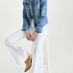 Outlet 🌟 DL1961 Recover Rachel High Rise Flare 👖 Jeans White Raw (Performance Recover ⭐