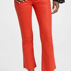 Coupon 😍 FRAME Le Crop Mini Boot 🧥 Coated 👖 Jeans Bright Red 🥰