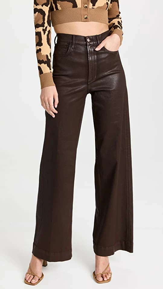 Wholesale ✨ Joe's 👖 Jeans The Mia 🧥 Coated Wide Leg Dark Cocoa Bean 😀 3 Wholesale ✨ Joe's 👖 Jeans The Mia 🧥 Coated Wide Leg Dark Cocoa Bean 😀