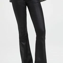 Cheapest 👍 L'AGENCE Marty Ultra High Rise Flare 👖 Jeans Noir 🧥 Coated 🥰