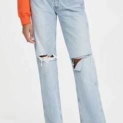 Wholesale ❤️ RE/DONE 90s High Rise Rigid Loose 👖 Jeans Breezy Indigo 🎉