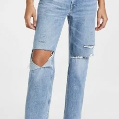 Promo 😀 RE/DONE 90s Rigid Comfy 👖 Jeans Sunfaded Destroy 🔔