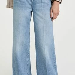 Cheap 👏 Triarchy Pleated Denim Trousers Light Indigo 🔔