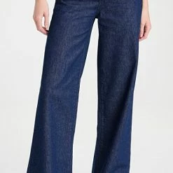 Cheapest ❤️ Triarchy Ms. Onassis High Rise Wide Leg 👖 Jeans Dark Indigo 🔔
